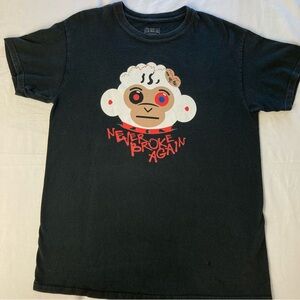 Never Broke Again Black tee shirt size Medium 100 % cotton